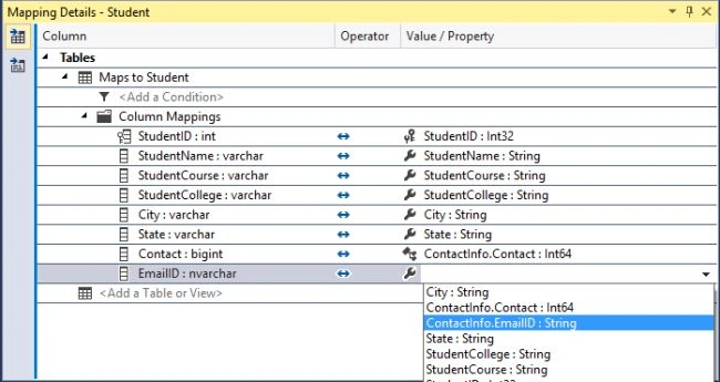Creating Table Mapping