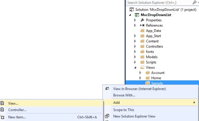 Adding View in MVC