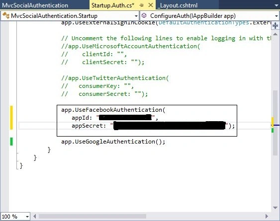 Facebook App Setup in Mvc App