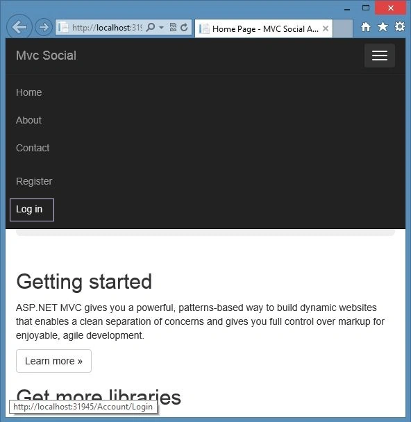 LogIn in Mvc App