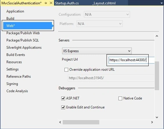 Setting Up Project URL in MVC App