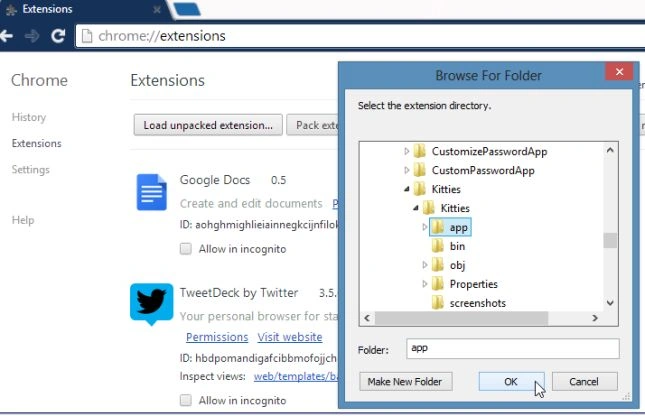 Select App Extention in Chrome