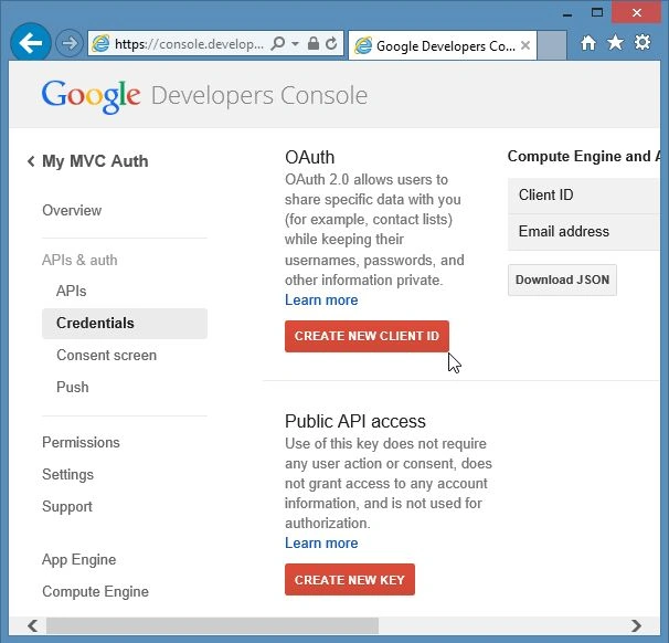 Creating Client ID of Google Project