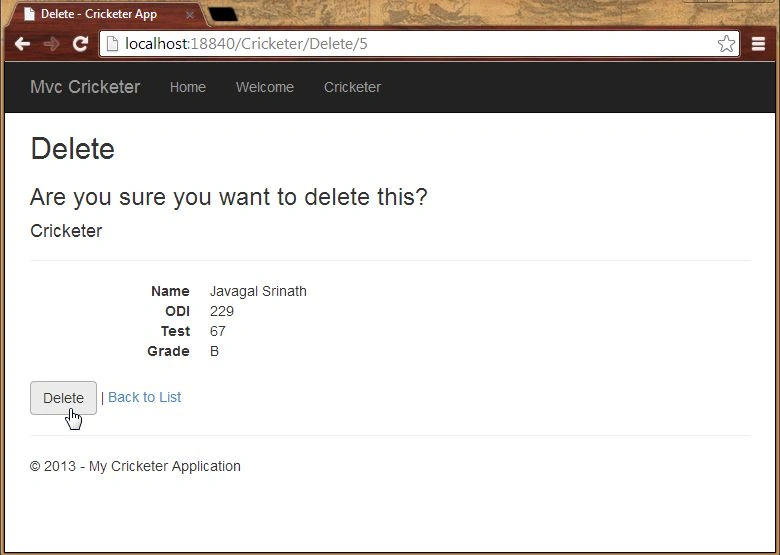 Deleting Record