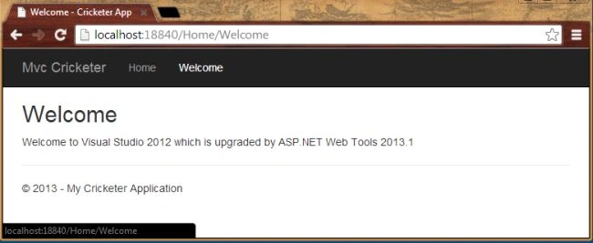 Welcome Page