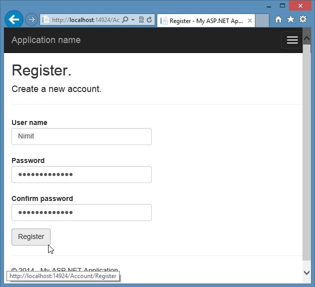 Registering Local User in Mvc