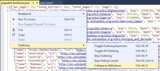 Outlining in Json File