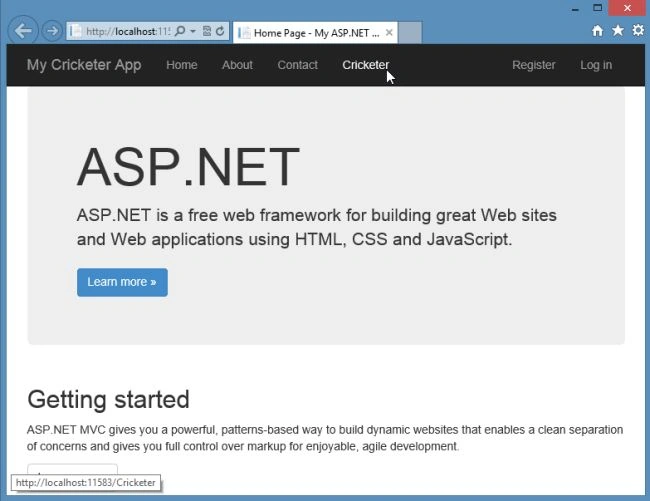 Mvc App Home Page