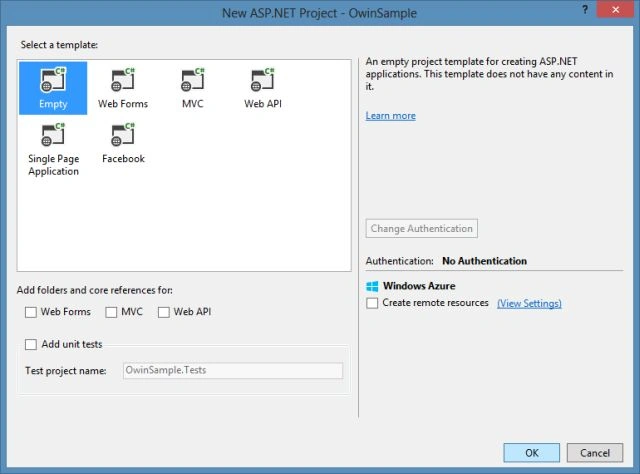 Creating Empty Project in VS 2013