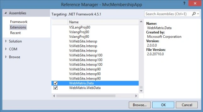 Adding WebMatrix Reference