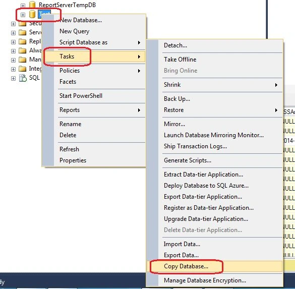Copy Database