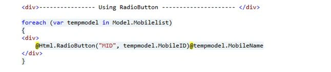 Use of RadioButton