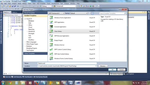 Class library to DataAccess