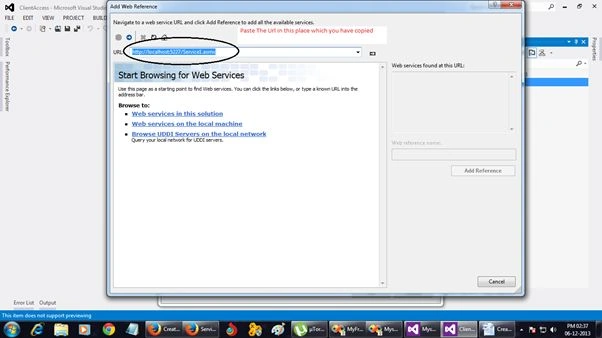 add Service Reference URL