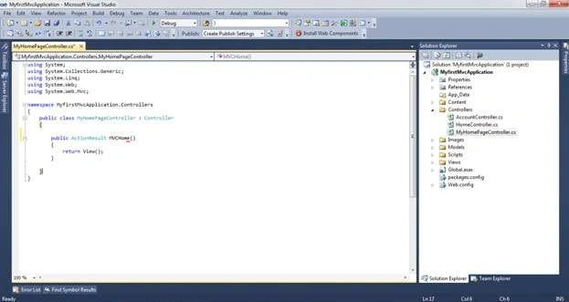 Change Method name Index to MVCHome