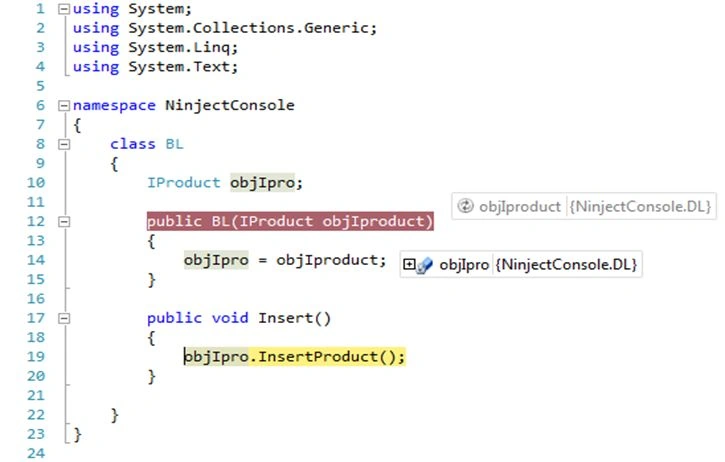calling a method of a DA