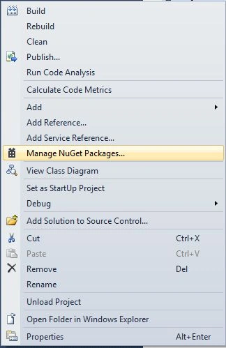 Manage NuGet Packages