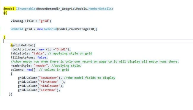 adding Webgrid