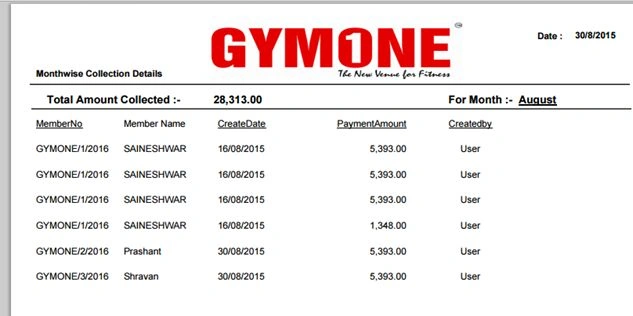 Month wise Report