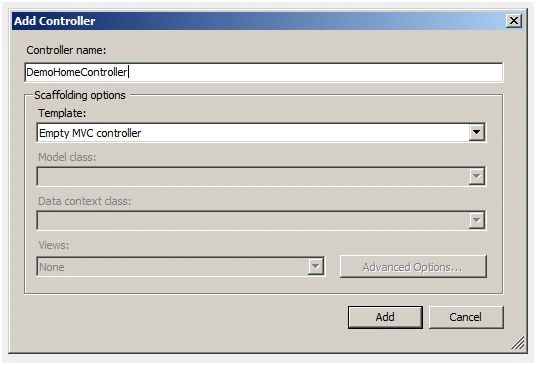 pop up with name Add Controller
