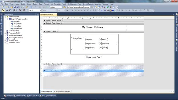 Crystal Report from Stored procedure