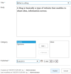 Publish Blog Posts 