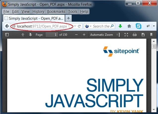 open a PDF file using ASP.NET