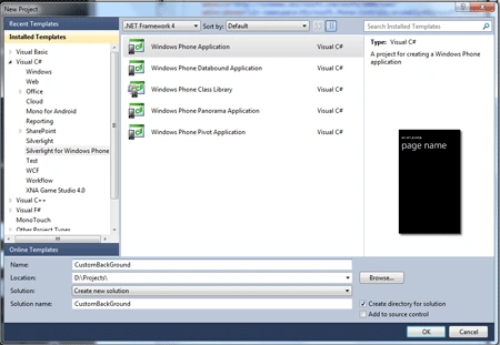 windows phone application