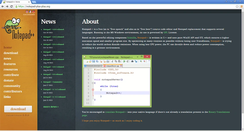 download notepad ++