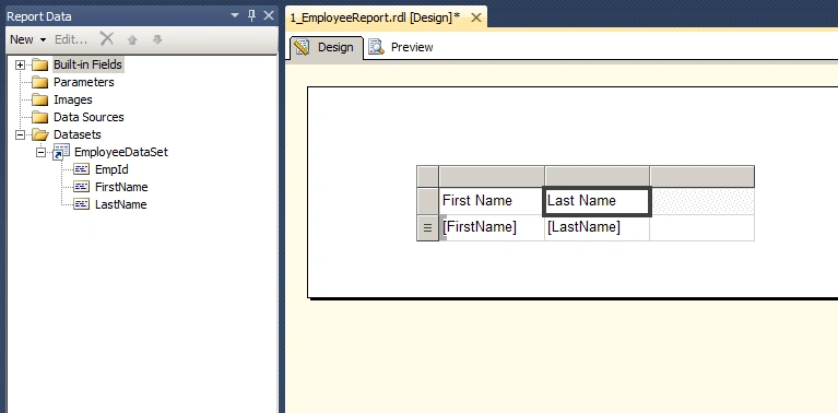 SSRS Report Using Stored Procedure