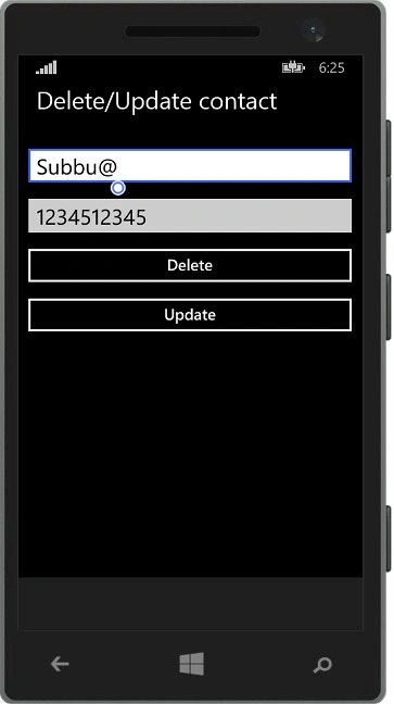 Delete UpdateContacts