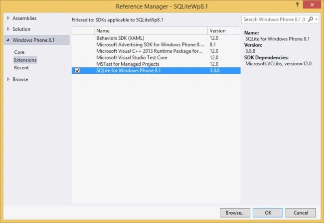SQLite for WindowsPhone