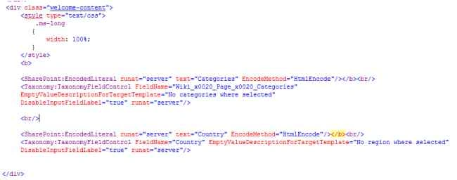 Taxonomy code