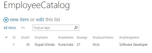 Employee catalog