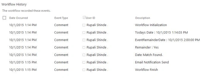 workflow history