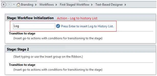 Add Log History Action
