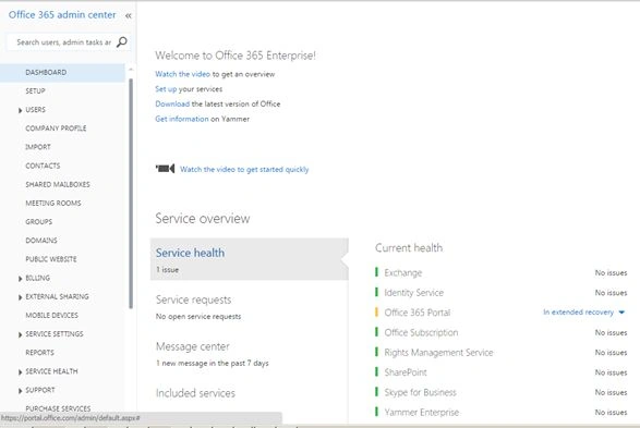 admin dashboard