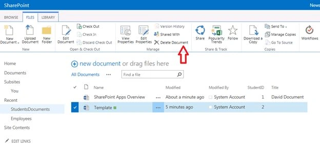 Delete a document