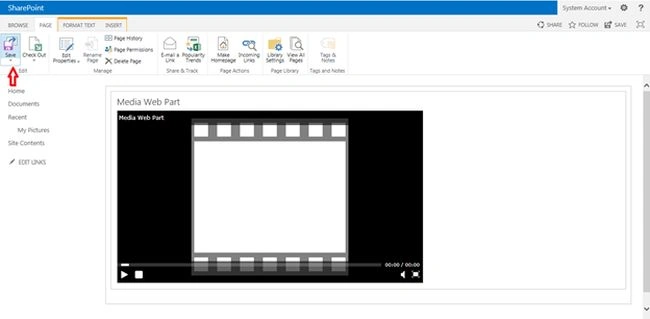 Page menu item