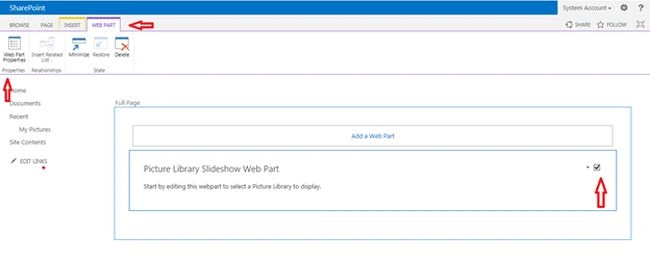 Click Web Part Properties