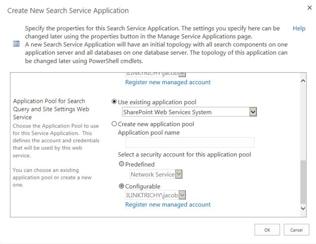 create new search service