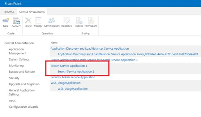 Search service application