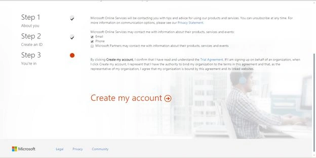 create my account