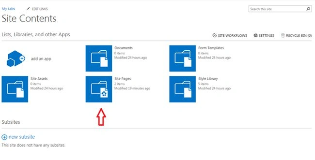 site pages