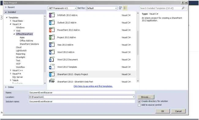 create Empty SharePoint Project