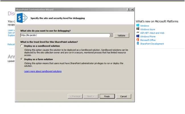 Enter site URL