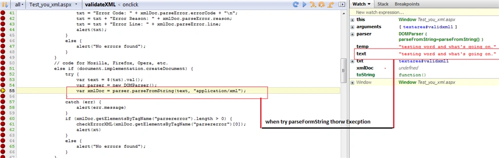 Throw exception