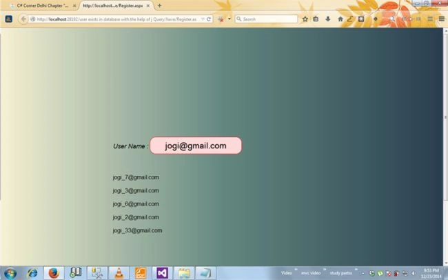 type user name