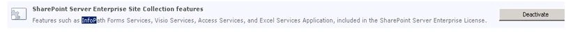 SharePoint Server Enterprise Site Collection Features