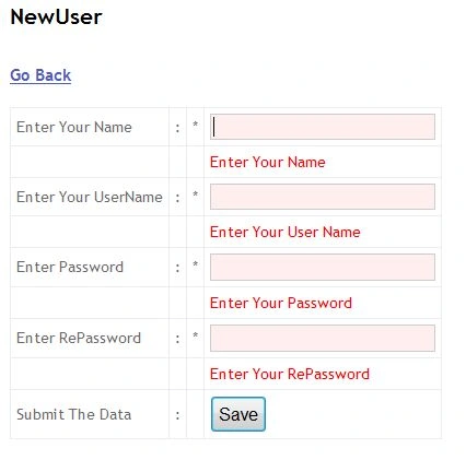 New User Link